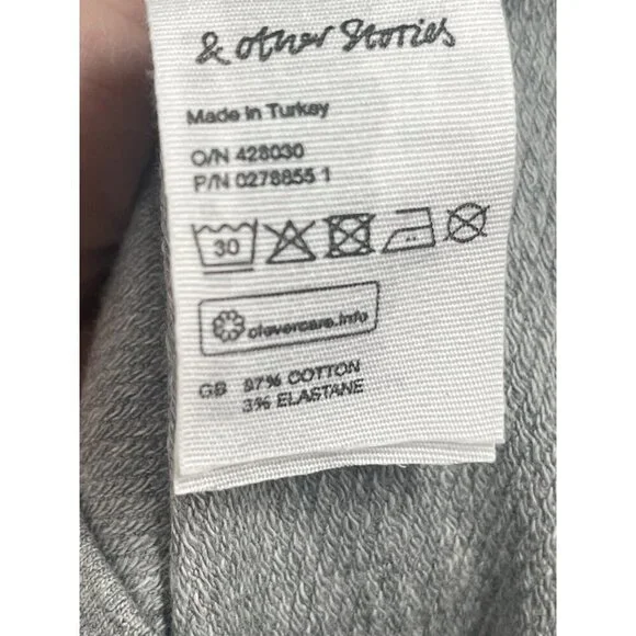 & Other Stories Sweatshirt Dress Gray Retro Print Sz Womens 6 - Picture 5 of 6